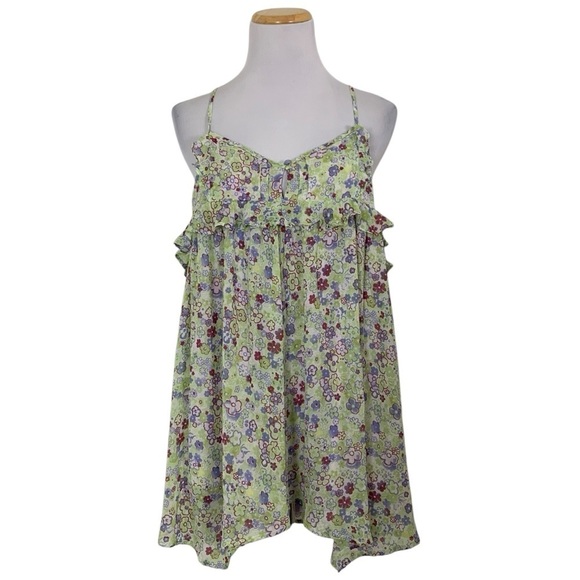 Urban Outfitters Floral Romper Size M Flowy Ruffle Shorts UO - Picture 1 of 17
